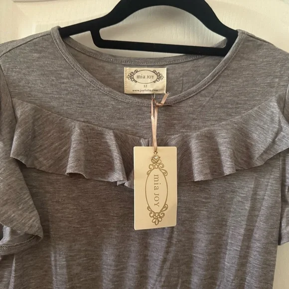 MIA JOY by Joyfolie Gray Ruffle Sleeve Maxi Dress for Girls - Picture 2 of 8